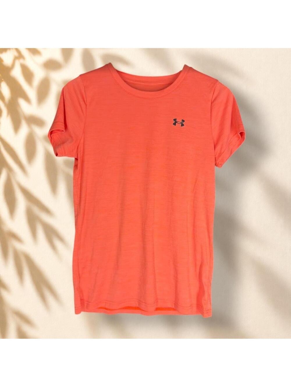 Under Armour Activewear T-Shirt Women M Medium Pink HeatGear Loose Stretch